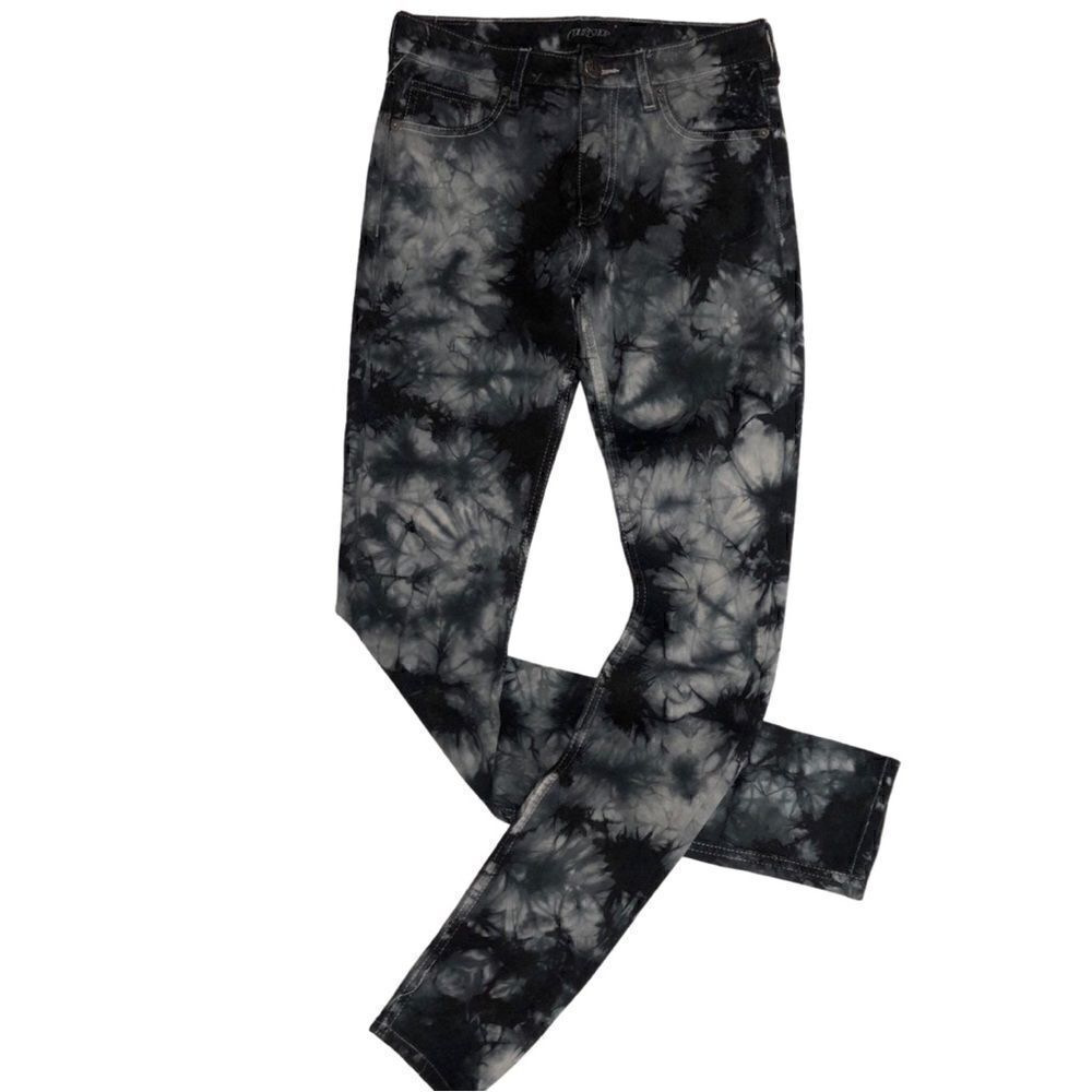 COURTSHOP Black/Grey Tie-Dye skinny Jeans  (26)